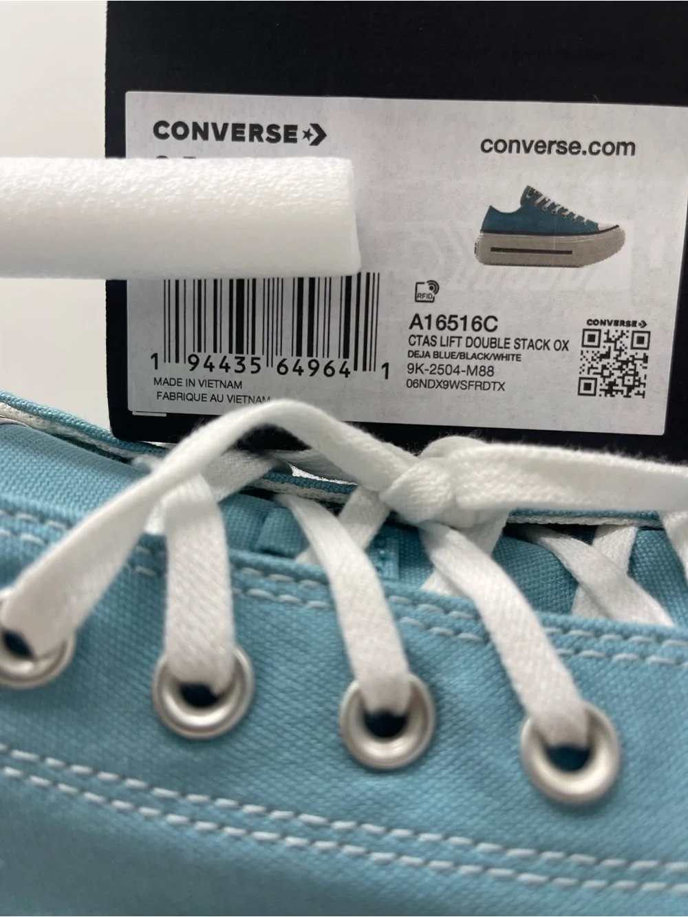 Converse WMNS CTAS LIFT DOUBLE STACK OX DEJA BLUE/BLACK/WHITE Platform Sneakers